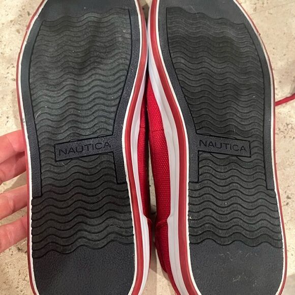 New Mens Nautica red casual boat shoes size 9.5 - Picture 5 of 7